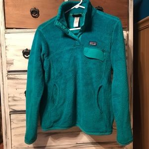 Patagonia turquoise quarter button up pull over